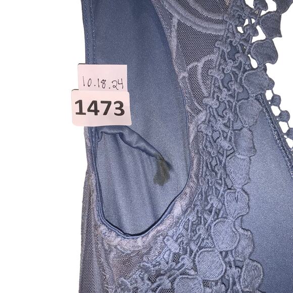 She + Sky Women's Embroidered Lace Dress, Blue, Size L - Picture 5 of 7